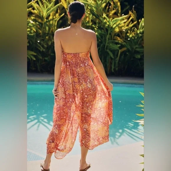 Anthropologie Palazzo Pants in small styled with orange lace jacket - Picture 6 of 6